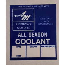 COOLANT DECAL COOLANT DECAL