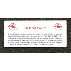 COOLANT DECAL COOLANT DECAL