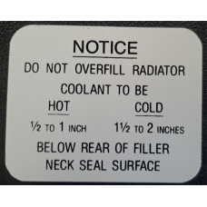 COOLANT LEVEL DECAL