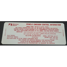 V8 EMISSION DECAL